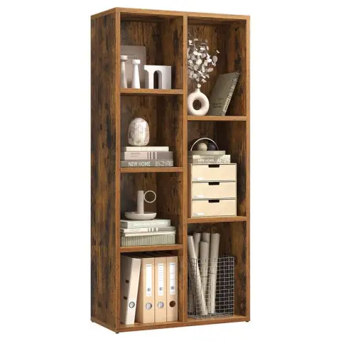 VASAGLE Bookcase, 50x24x106cm, Rustic Brown