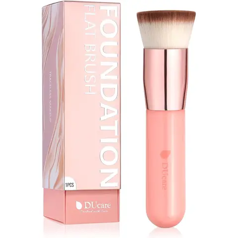 DUcare Single Flat Foundation Brush - Pink Handle
