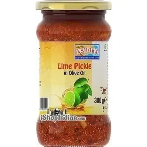 ASHOKA Lime Pickle in Olive Oil | 300g Jar | Tangy & Spicy Indian Condiment