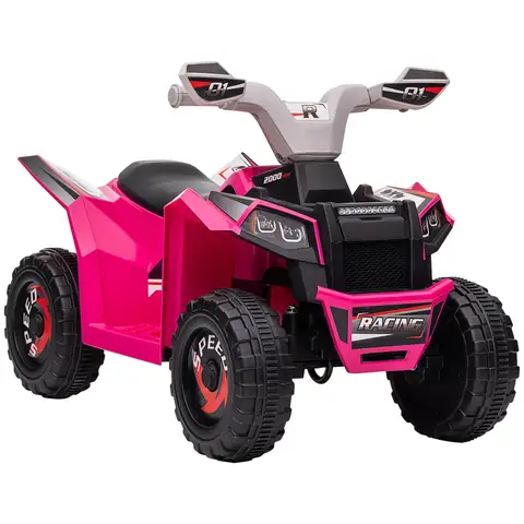 HOMCOM 6V Electric Quad Bike Kids Ride On All Terrain Vehicle with Forward Backward Function Pink
