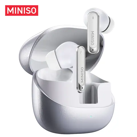 MINISO MS106 Kabellose Bluetooth 6.0-Kopfhörer Hochwertiger Klang IPX5 Wassergeschützt, KI-Sprachübersetzung Ohrhörer, Geeignet für Büro, Sport, Lernen und Telefonate, Integriertes Mikrofon, TWS Ohrhörer