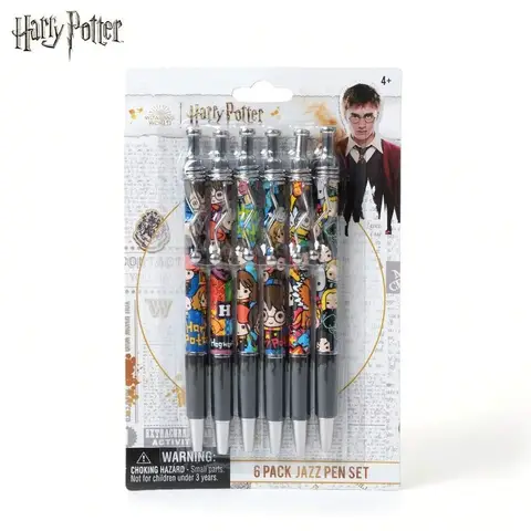 6pcs Harry Potter Chibi Character Pen Set Officially Licensed Cute Wizarding World Ballpoint Pens Collectible Stationery Gift