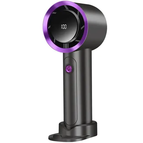 Handheld Turbo Fan with LCD Display – 100-Level Speed Control, High-Speed Cooling & Silent Brushless Motor Default Title