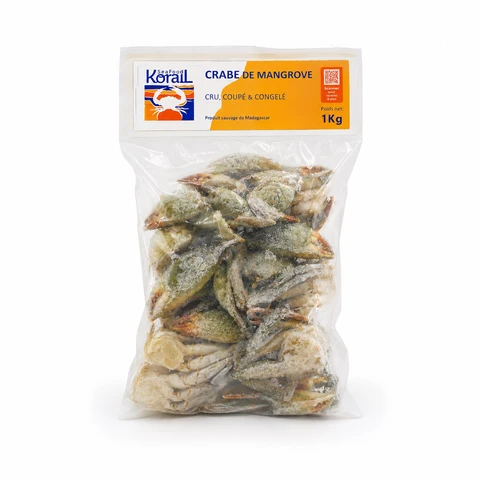 SEAFOOD KORAIL Crabe cru coupé congelé de Madagascar (Taille M)
