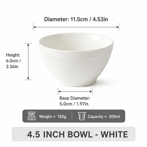 JIWOO Lurcern 4,5" Schale Mattweiß 1 Stück