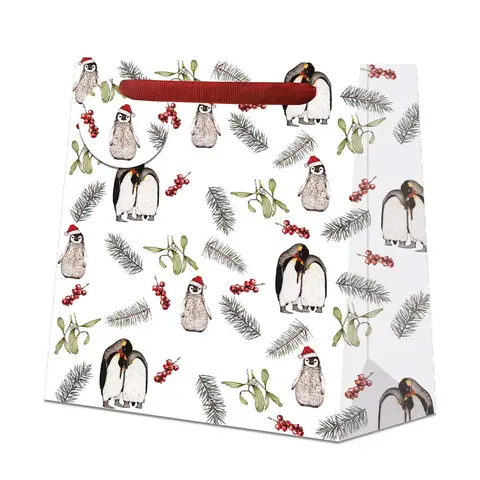 Toasted Crumpet Penguins Ice White Medium gift Bag
