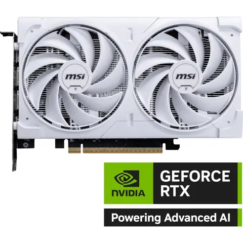 MSI GeForce RTX 5060 8G Ventus 2X OC Weiß - 8GB GDDR7 (28Gbps/128-bit), PCIe 5, Boost: 2527 Hz, HDMI 2.1b, DisplayPort 2.1b