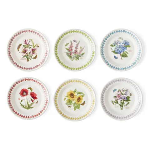 Portmeirion Botanic Garden Meadow Set Of 6 Side Plates -Assorted Designs