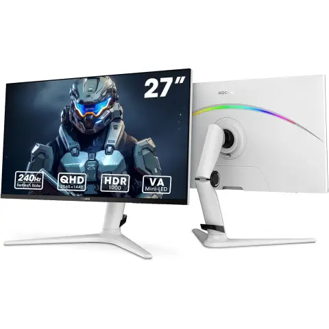 KOORUI 27" QHD 240Hz Mini-LED Gaming Monitor, 1ms, HDR1000, DCI-P3 95% Color, Vertical Mode, Adaptive Sync, HDMI & DisplayPort