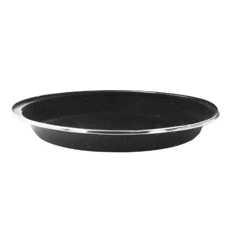 Milestone Camping Plate Enamel Black D:24cm