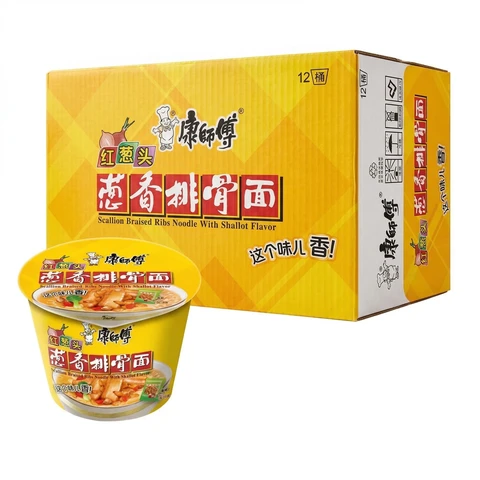 Master Kong Classic Bucket Noodles - Scallion & Pork Flavor 109g x 12 (Full Case)