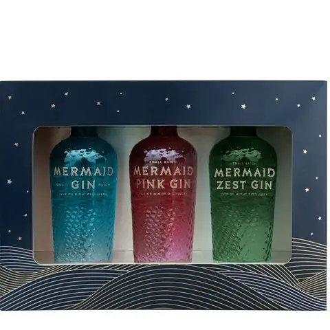 All Gin Trio Gift Set (1 x 5cl London Dry Gin 42% ABV, 1 x 5cl Pink Gin 38% ABV, 1 x 5cl Zest Gin 40% ABV)