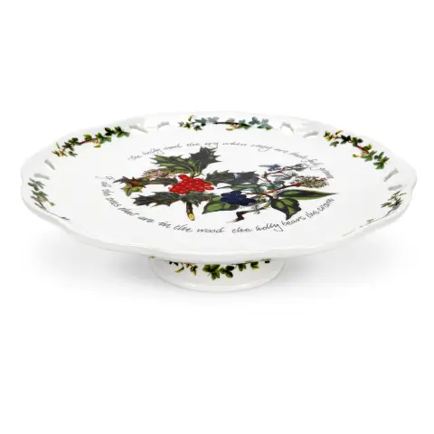 Portmeirion The Holly & The Ivy Pierced Footed Cake Plate – Single