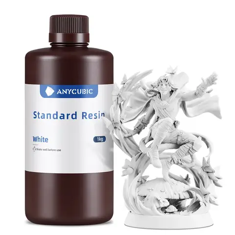 Résine Standard Anycubic 405nm UV à Durcissement Rapide pour Imprimantes 3D LCD/DLP/SLA(Blanc, 1 kg)