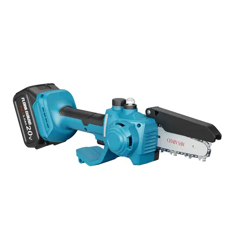 FLORA GUARD 6-Inch Cordless Brushless Mini Chainsaw with 2×3000mAh Makita Batteries & Charger – 1200W High-Speed, Auto Lubrication, Handheld Electric Chainsaw