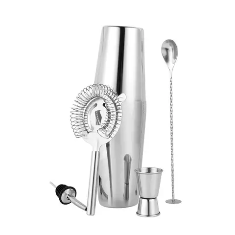 Huacan Stainless steel shaker cocktail tool 800/600ml 5-piece set