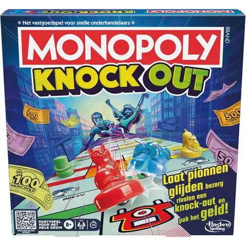 Hasbro Monopoly Knockout feestspel - 90 cm, 2-8 spelers
