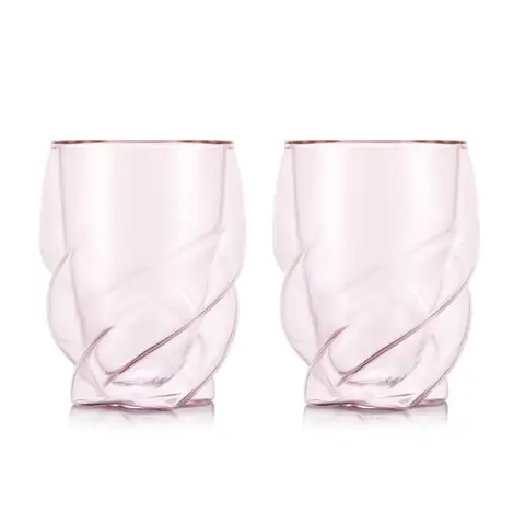 Bodum PAVINA PARIS Dubbelwandige glazen - 270 ml, Transparant roze, Verpakking van 2