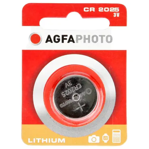 AGFAPHOTO Lithium-Batterie, Knopfzelle, CR2025, 3V Extreme, Retail-Blister (1er-Pack)