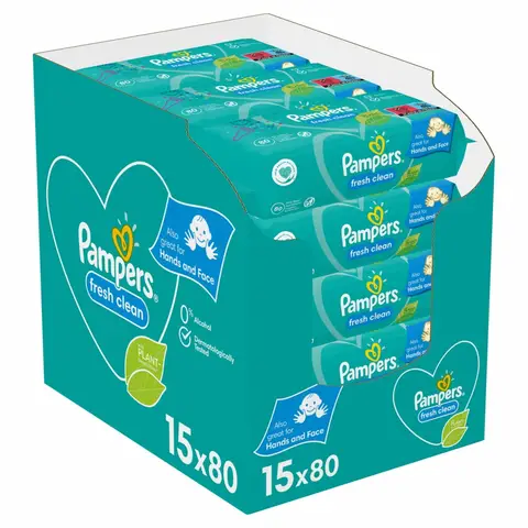 Pampers Fresh Clean babydoekjes 15 stuks x 80 pakjes