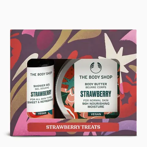 The Body Shop G1 aardbeiengeschenkset 110 ml (aardbeiendouchegel 60 ml + aardbeienbodyboter 50 ml)
