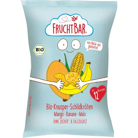 FruchtBar Bio Crunchy Turtle Mango-Banana-Corn (from 12 months) 30 g