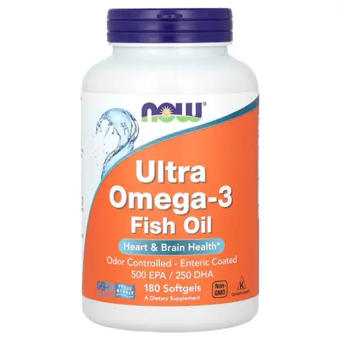 NOW Foods Ultra Omega-3 Fish Oil Heart & Brain 1000mg - 180 Softgels
