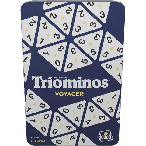 Triominos Die Original Tour Edition, Reisespiele ab 6 Jahren, Brettspiele für 2 bis 4 Spieler, Praktisches Format mit kompakten Steinen für Urlaub, Reise