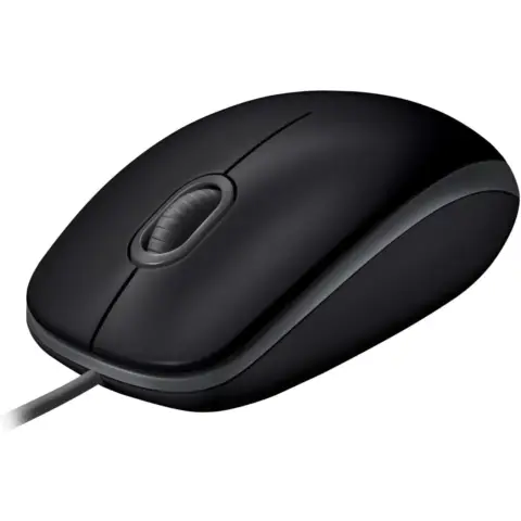 Logitech B110 Wired USB Mouse, Silent Buttons, Comfortable Full-Size Use Design, Ambidextrous PC / Mac / Laptop - Grey