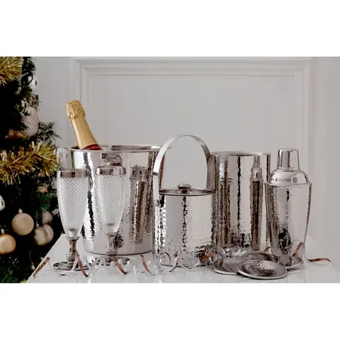 Maison by Premier Martel Stainless Steel Hammered Effect Ice Bucket