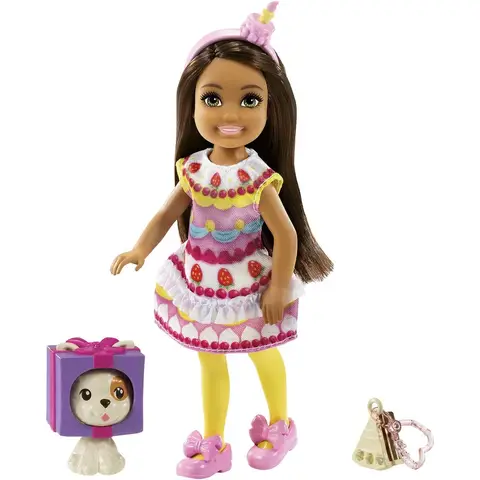 Barbie Club Chelsea modepop met cupcakejurk - 15 cm, roze