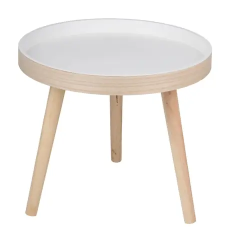 Beistelltisch Rund Ø40 cm Wohnzimmertisch Holz - Couchtisch Klein, 40x36cm