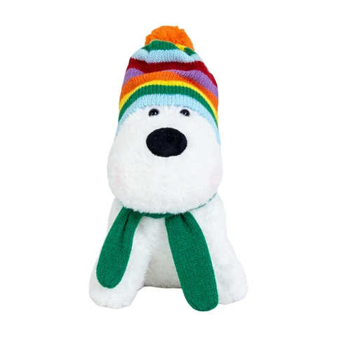 Peluche de West Highland Terrier avec écharpe et bonnet - 23 cm