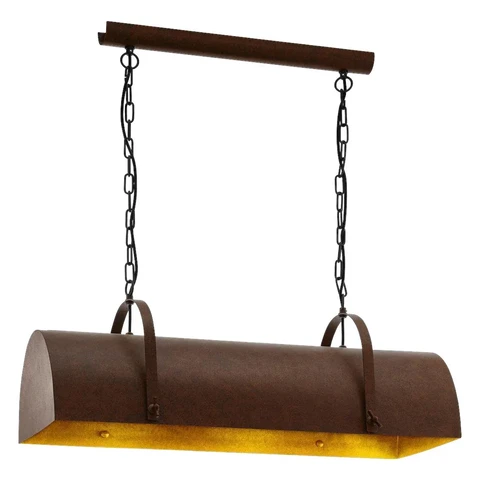 Eglo Pendelleuchte braun Metall B/H/L: ca. 28x110x105 cm E27 3 Brennstellen