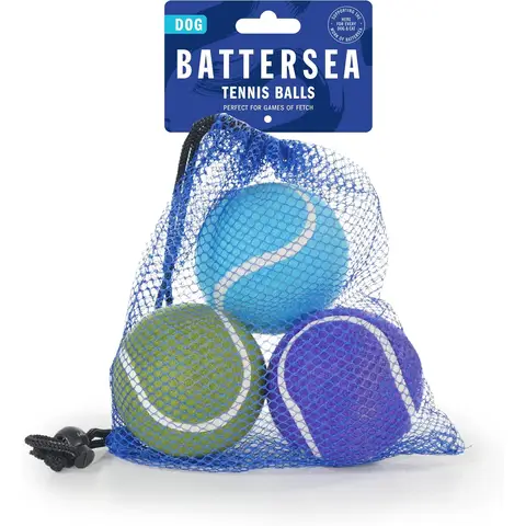 Rosewood Battersea Blue & Green Tennis Balls Dog Toys, 3 Pcs