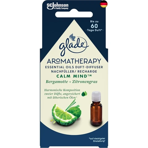 Glade Aromatherapie Ätherische Öle Aromadiffuser-Nachfüllung, Bergamot + Zitronengras, 17,4 ml