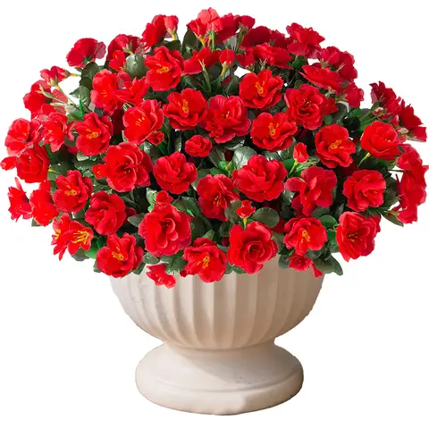 6Pcs 15.3in/38cm
Artificial Faux Outdoor Flowers Plants for Spring Summer Decoration, Fake Silk Camellia Look Real for Planter Outside Front Door Porch Patio Balcony(red)