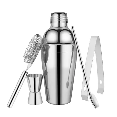 Huacan Stainless Steel Cocktail Shaker 5-Piece Set Bar Home Barware 350ml