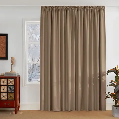 PONY DANCE Verdunkelungsvorhang mit Bleistiftfalten, 1 Paneel B300 x L245 cm, Cappuccino