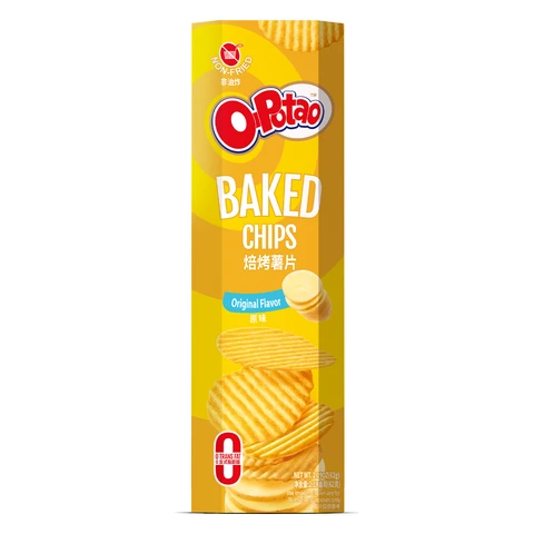 Yan Jin Pu Zi O-Potao Gebackene Kartoffelchips Originalgeschmack Snack 62 g