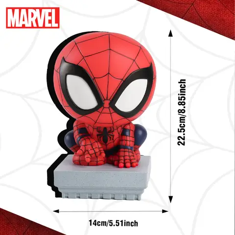 1pc Marvel Spider-Man Money Box Officially Licensed Cute Cartoon Coin Bank 3D PVC Figurine Piggy Bank Savings Jar Collectible Desktop Home Decor Waterproof & Shatterproof Handcrafted Ornament Gift