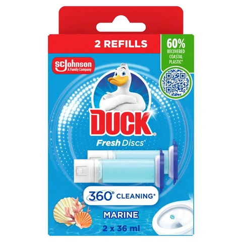 Duck Toilet Fresh Disc Refill, Marine, 2 Packs