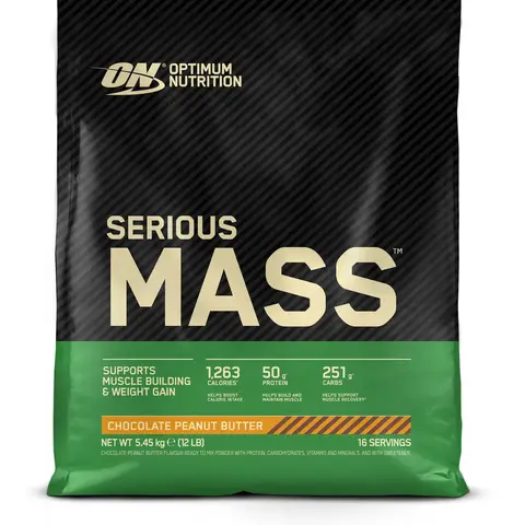 Optimum Nutrition Serious Mass, chocolade pindakaas 5,45 kg (16 porties)