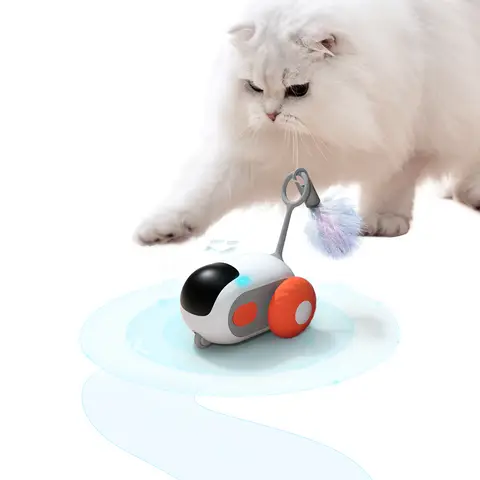 Petgravity Smart Interactive Cat Toy, Orange, Adjustable Speed with 2 Settings, Cat Chase Game, Random Patterns, For All-Age Cats