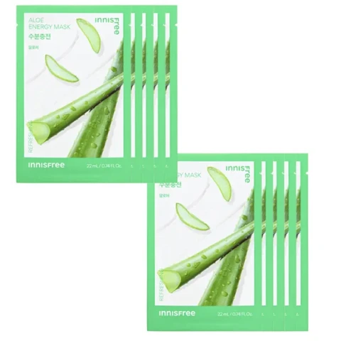 Innisfree Aloe Energy Masken-Set Reise-Exklusiv (22ml x 10 Blätter)