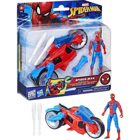 Hasbro Spider-Man Web Blast motorfiets actiefiguur set - 10 cm, multicolor