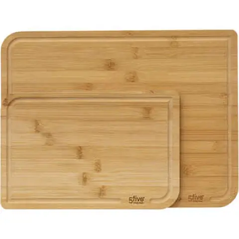 5five Bamboe Snijplank Set - 2 stuks, 35 x 25 cm, Lichtbruin