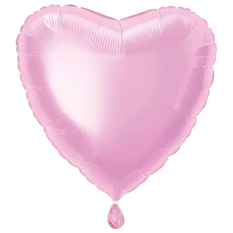 Unique Party Heart Foil Balloon, Pastel Pink, 45cm