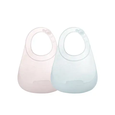 Bc Babycare Lightweight Silicone Pacifier BIBs, Pack of 2, Dusty Pink & Serene Blue