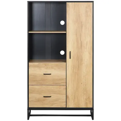 Homcom Storage Cabinet Contemporary Kitchen Appliance Oak Effect/Black